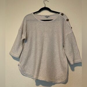 Chances R Cream Crew Neck Blouse Soft Knit Medium Weight XL